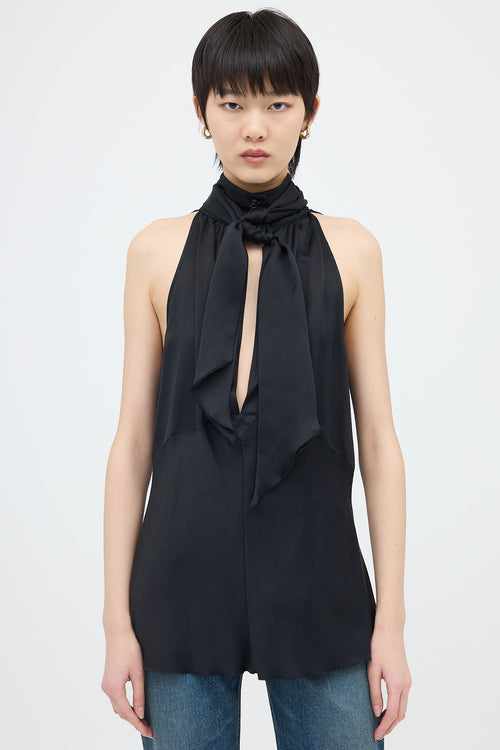 Chanel FW 2006 Silk Satin Halter Top