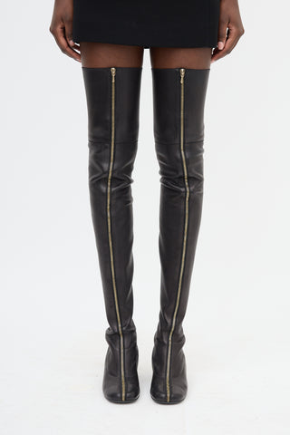 Leather Zip Thigh Boot