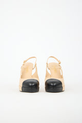 Chanel Leather CC Platform Heel