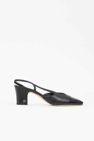 Chanel Leather CC Slingback Heel