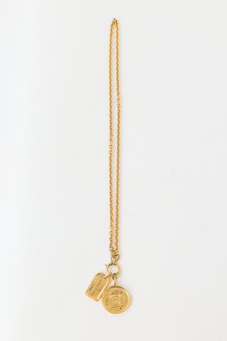 Chanel 1980s Plated 31 Rue Cambon Necklace