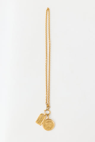 Chanel 1980s Plated 31 Rue Cambon Necklace