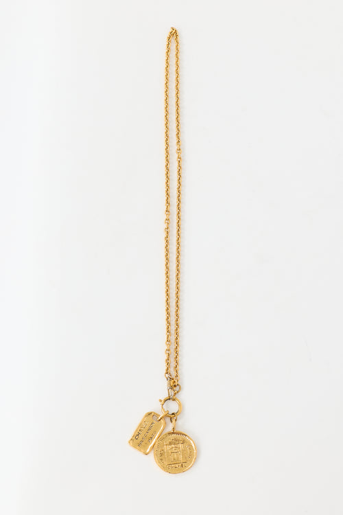 Chanel 1980s Plated 31 Rue Cambon Necklace
