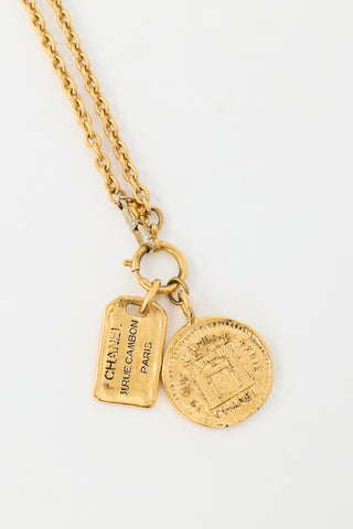Chanel 1980s Plated 31 Rue Cambon Necklace