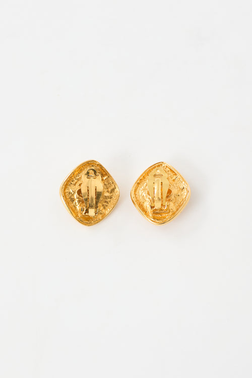 Chanel 1980s Faux Pearl Gripoix Clip On Earrings