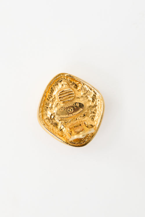 Chanel 1980s Faux Pearl Gripoix Clip On Earrings