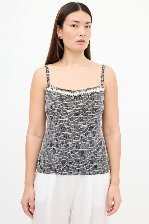 Chanel Fall 2005 Black & Silver Overlay Tank Top