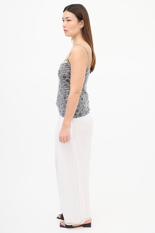 Chanel Fall 2005 Black & Silver Overlay Tank Top
