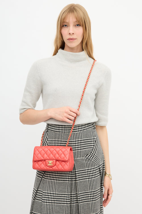 Chanel 2018 Quilted Leather Mini Single Flap Bag