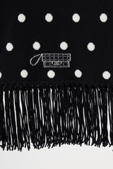 Chanel Fall 2008 Black & White Cashmere Patterned Scarf