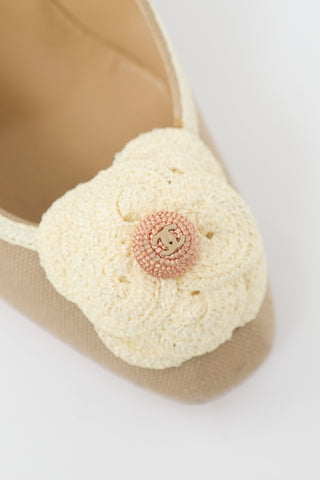Chanel Vintage Camellia CC Pump