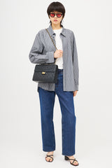 Chanel Vintage Leather Trapezoid Flap Bag