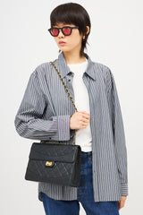Chanel Vintage Leather Trapezoid Flap Bag