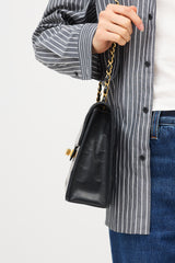 Chanel Vintage Leather Trapezoid Flap Bag