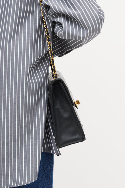 Chanel Vintage Leather Trapezoid Flap Bag