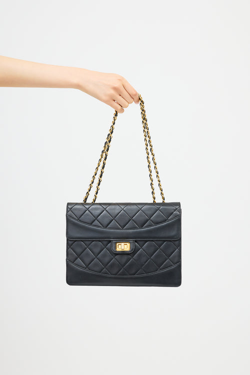 Chanel Vintage Leather Trapezoid Flap Bag