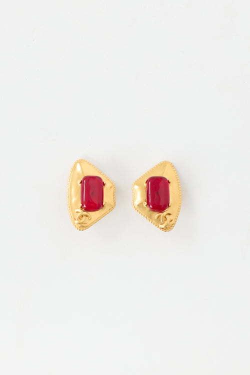 Chanel Fall 1997 Gem Gripoix Clip On Earrings
