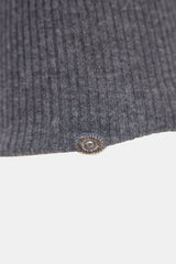 Chanel FW 2009 Dark Grey Ruffle Turtleneck Top