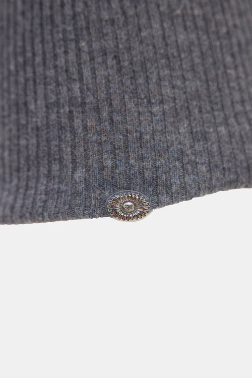 Chanel FW 2009 Dark Grey Ruffle Turtleneck Top