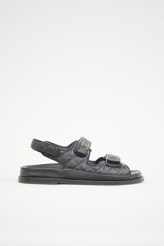 Chanel Quilted Leather CC Sandal