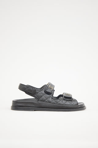 Chanel Quilted Leather CC Sandal