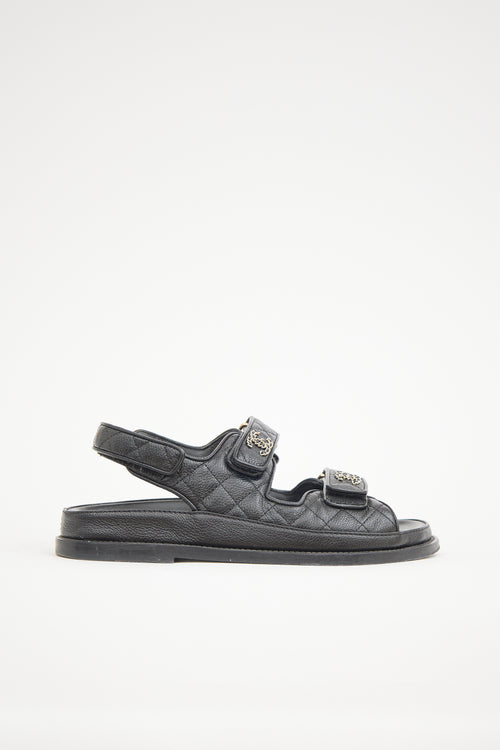Chanel Quilted Leather CC Sandal
