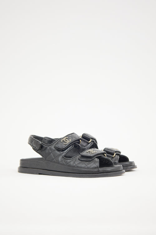 Chanel Quilted Leather CC Sandal