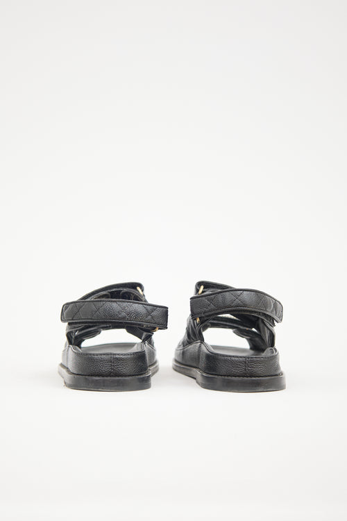 Chanel Quilted Leather CC Sandal