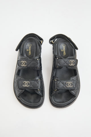 Chanel Quilted Leather CC Sandal