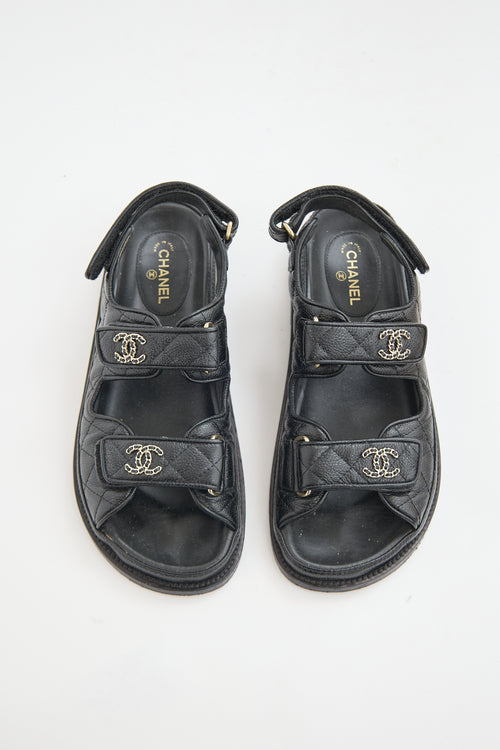 Chanel Quilted Leather CC Sandal