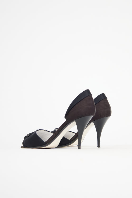 Chanel Satin Peep Toe Heel
