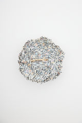 Chanel White & Multi Tweed Camellia Brooch