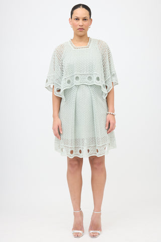 Chloé SS 2015 Eyelet Cape Dress