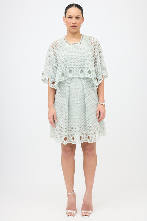 Chloé SS 2015 Eyelet Cape Dress