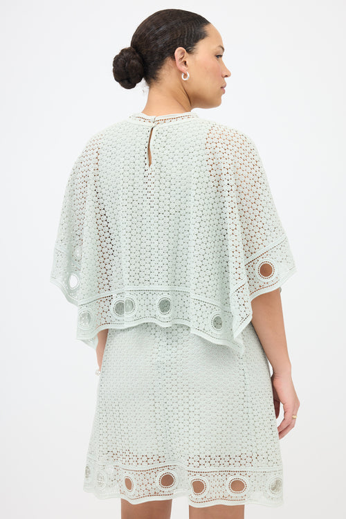 Chloé SS 2015 Eyelet Cape Dress