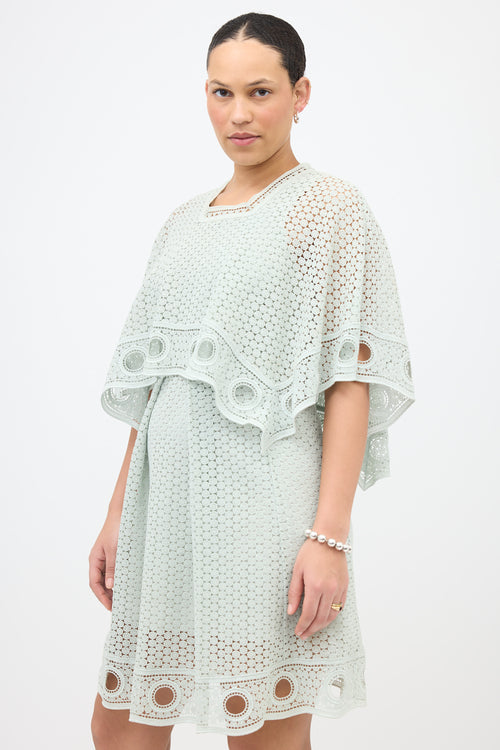 Chloé SS 2015 Eyelet Cape Dress