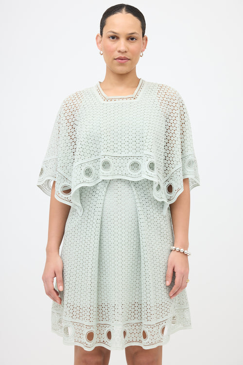 Chloé SS 2015 Eyelet Cape Dress