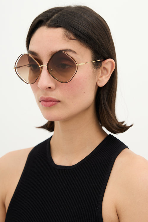 Chloé Gold & Brown CE159S Sunglasses