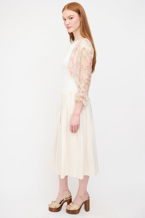 Chloé Green & Pink Silk Floral Cardigan