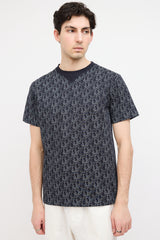 Dior Navy & White Pearl Oblique Print T-Shirt