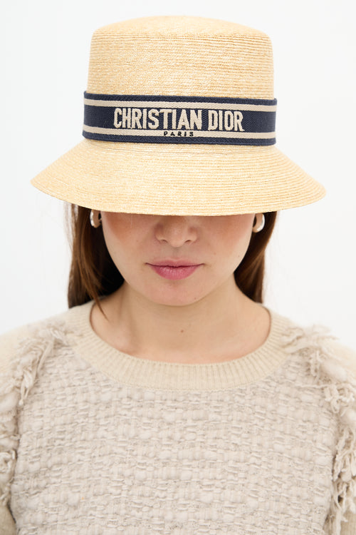Dior Straw D-Bobby Small Brim Hat