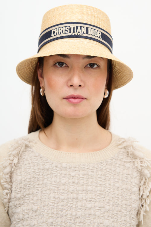 Dior Straw D-Bobby Small Brim Hat