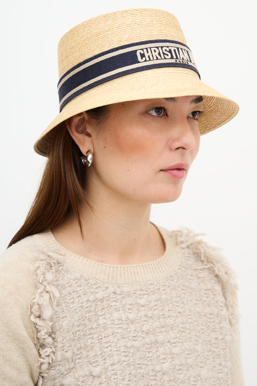 Dior Straw D-Bobby Small Brim Hat