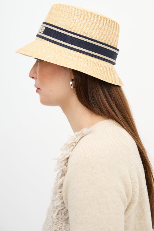 Dior Straw D-Bobby Small Brim Hat
