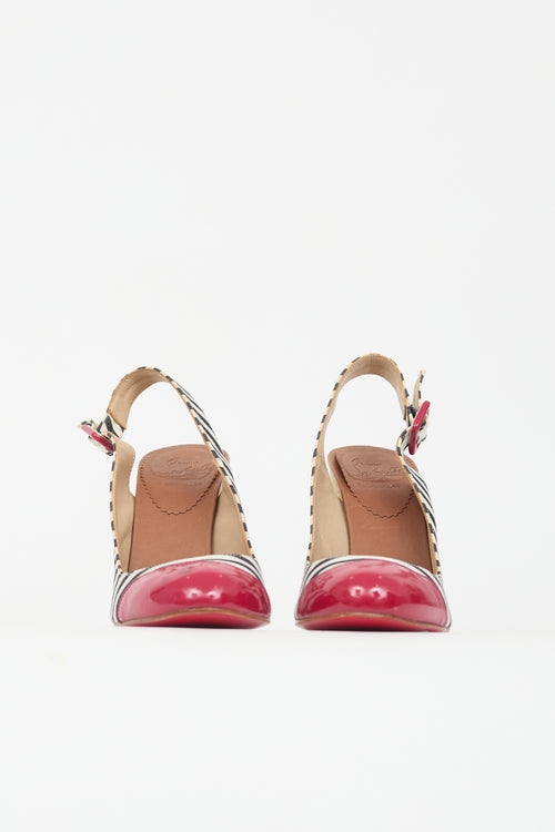 Christian Louboutin Striped Chus Espadrille Wedge Heel