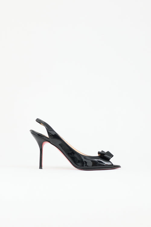 Christian Louboutin Patent Peep Toe Bow Heel