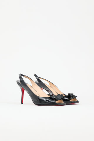 Christian Louboutin Patent Peep Toe Bow Heel