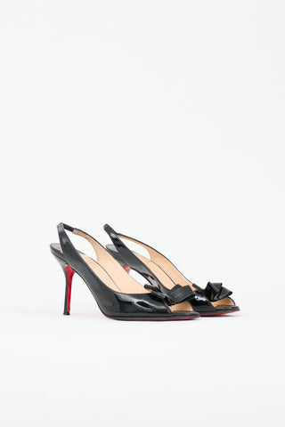 Christian Louboutin Patent Peep Toe Bow Heel