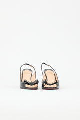 Christian Louboutin Patent Peep Toe Bow Heel