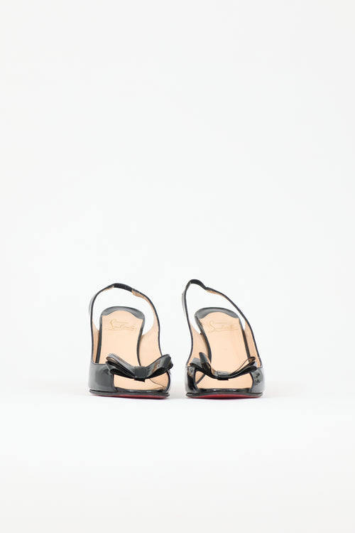 Christian Louboutin Patent Peep Toe Bow Heel